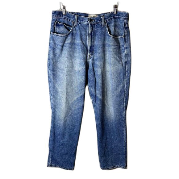 L.L. Bean Medium Wash Classic Fit Flannel-Lined Straight Leg Jeans Size 36 X 29 - Picture 3 of 16